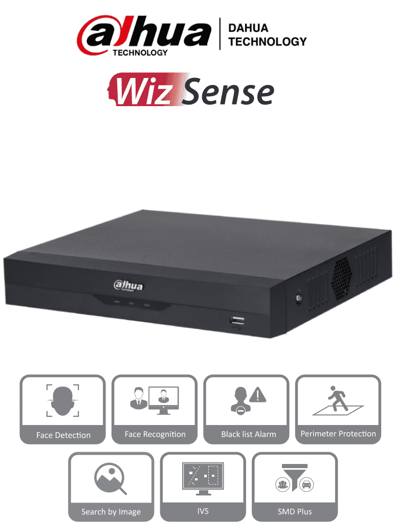 DAHUA NVR2104HS-P-I2 - NVR DE 8 Megapixeles/ 4k/ 4 Canales IP/ WizSense/ 4 Puertos Poe/ H265+/ Rendimiento de 80 Mbps/ HDMI y VGA/ 1 Ch de Reconocimiento Facial/ Protección Perimetral/ SMD Plus/ 1 Bahía de Disco Duro de 10 TB/ DAHUA NVR2104HS-P-I2 - NVR DE 8 Megapixeles/ 4k/ 4 Canales IP/ WizSense/ 4 Puertos Poe/ H265+/ Rendimiento de 80 Mbps/ HDMI y VGA/ 1 Ch de Reconocimiento Facial/ Protección Perimetral/ SMD Plus/ 1 Bahía de Disco Duro de 10 TB/